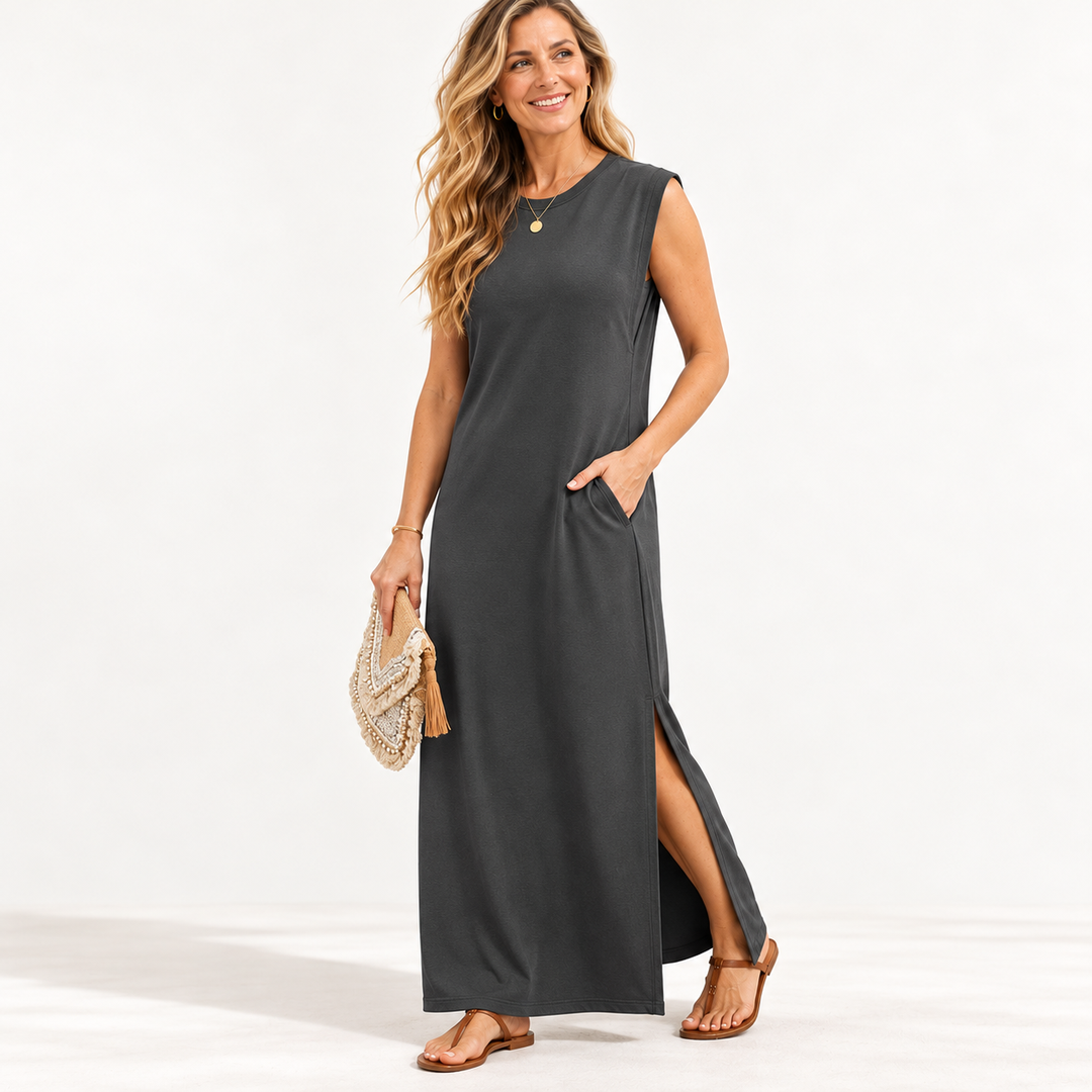 Aria | Sleeveless Jersey Maxi Dress