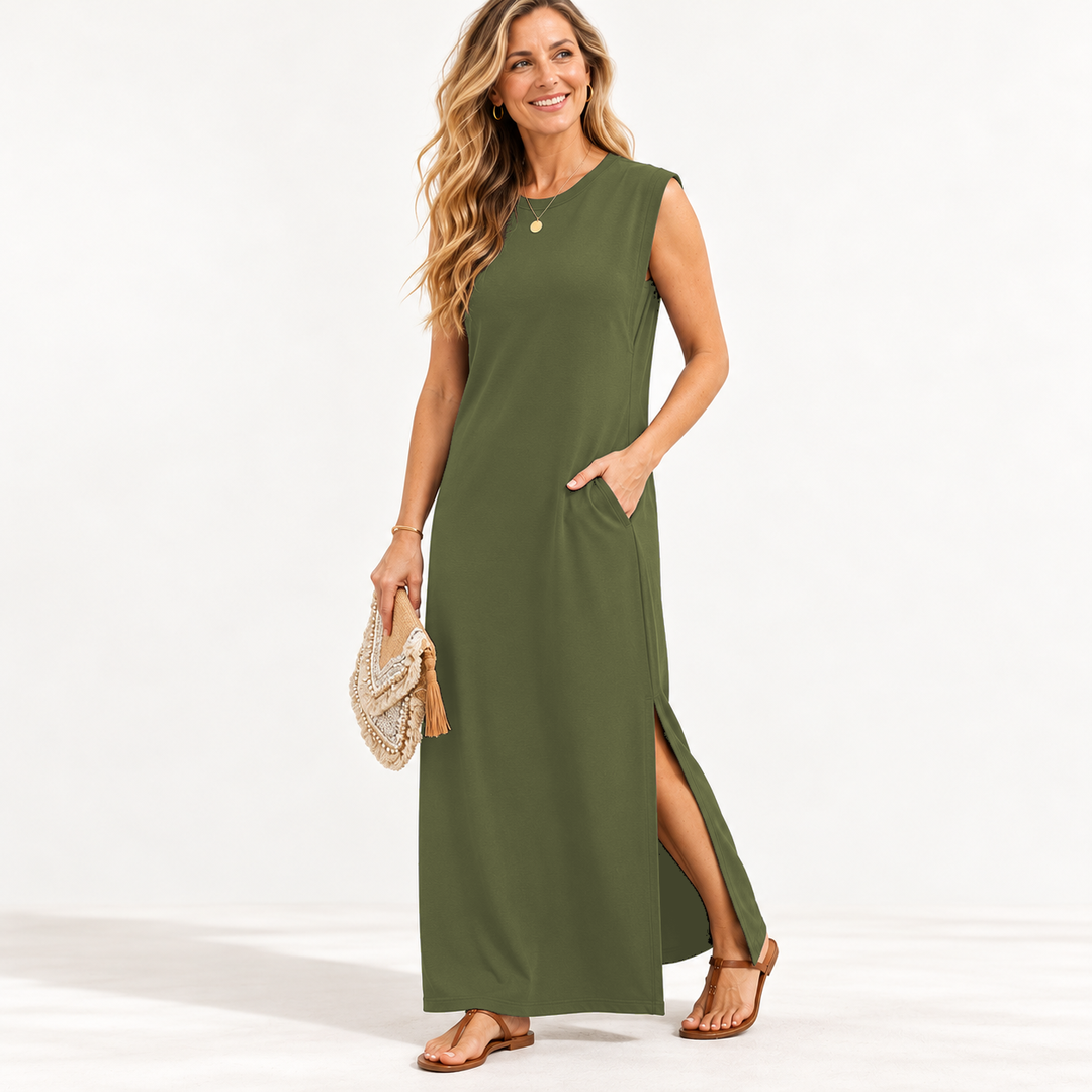 Aria | Sleeveless Jersey Maxi Dress