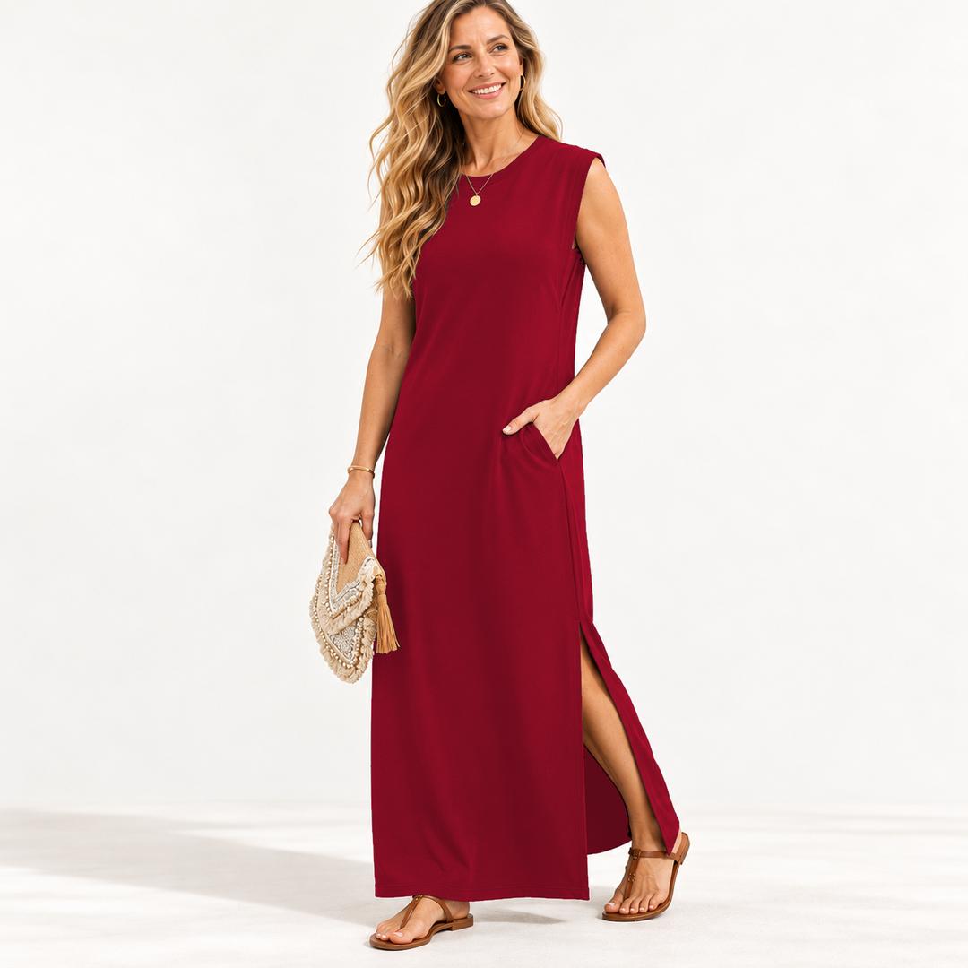 Aria | Sleeveless Jersey Maxi Dress