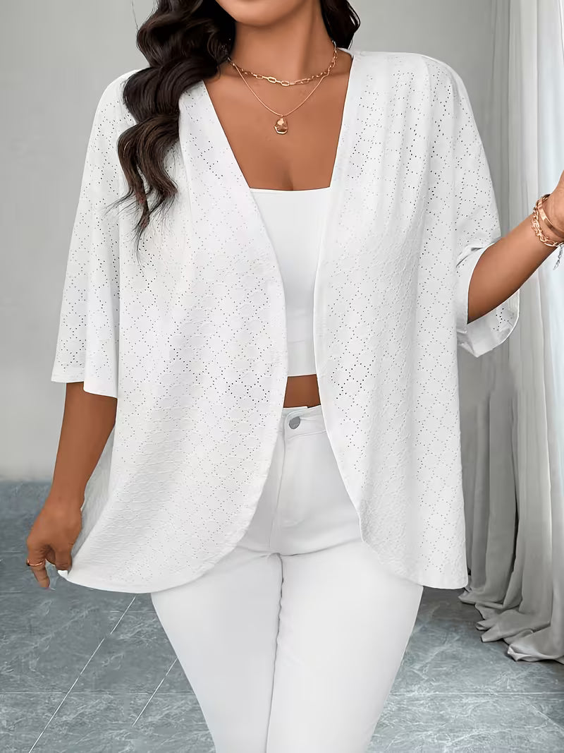 Sienna | Eyelet Knit Open-Front Cover-Up