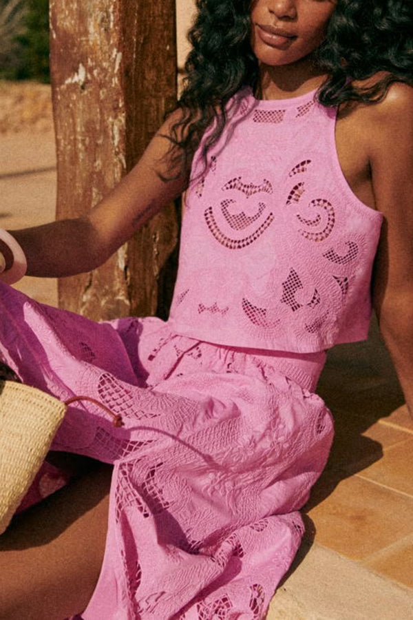 Moise | Pink Lace Two-Piece Set