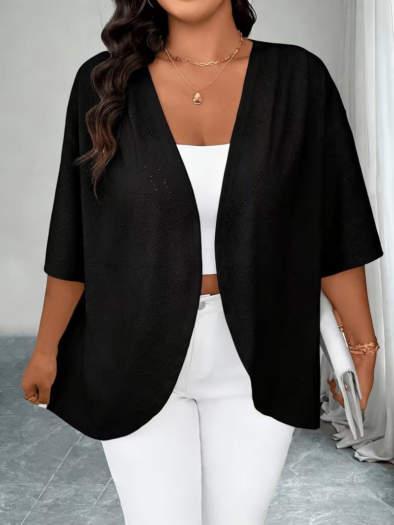 Sienna | Eyelet Knit Open-Front Cover-Up