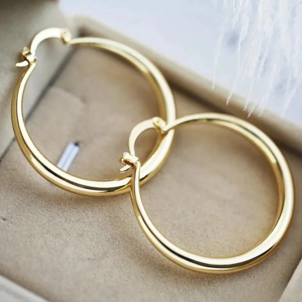 Hesper | Large Golden Hoop Earrings