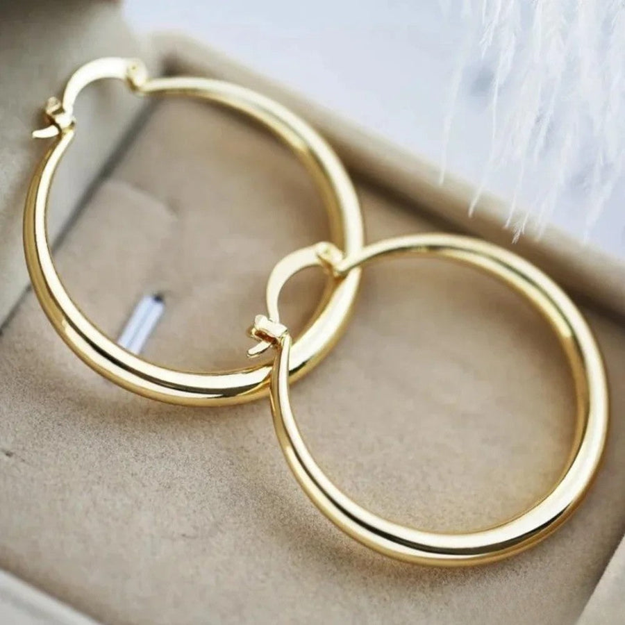 Hesper | Large Golden Hoop Earrings