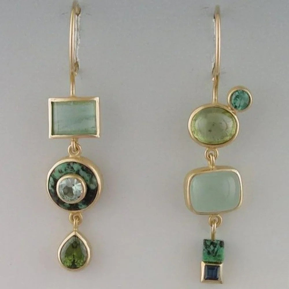 Mael | Retro Green Drop Earrings