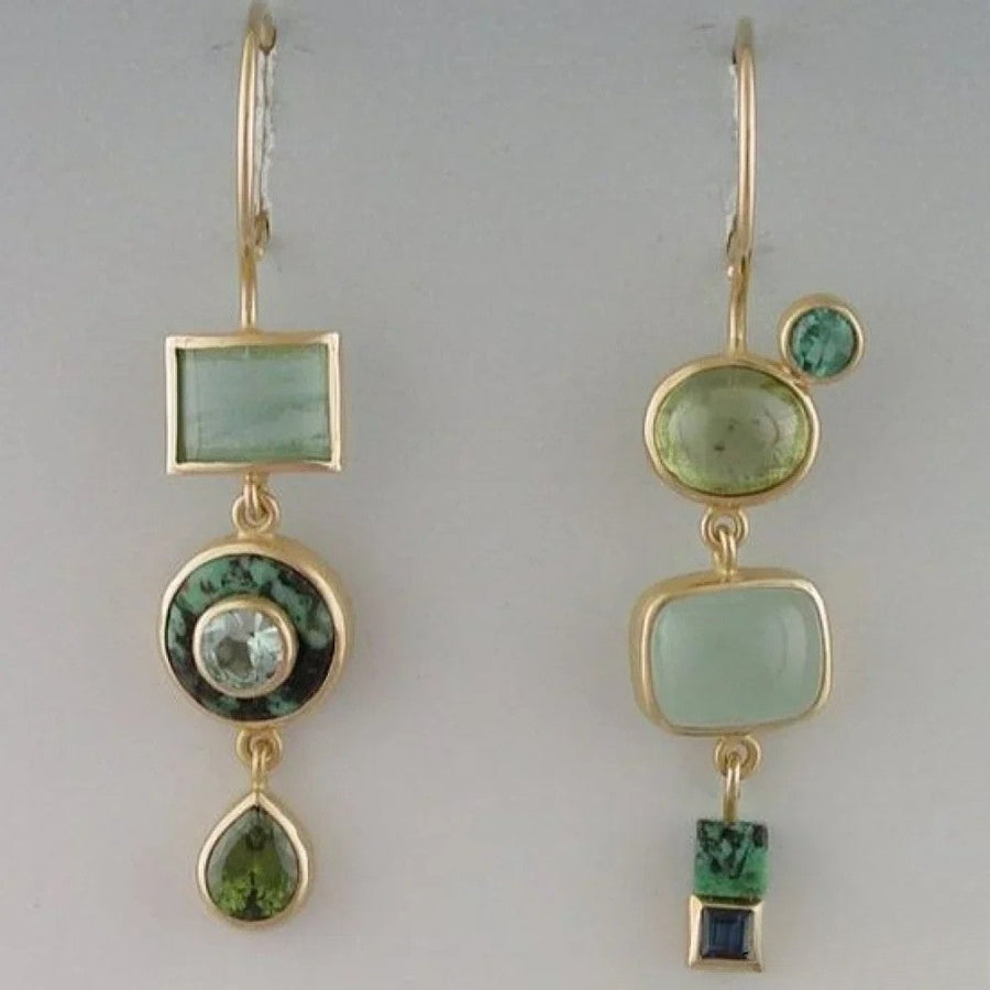 Mael | Retro Green Drop Earrings
