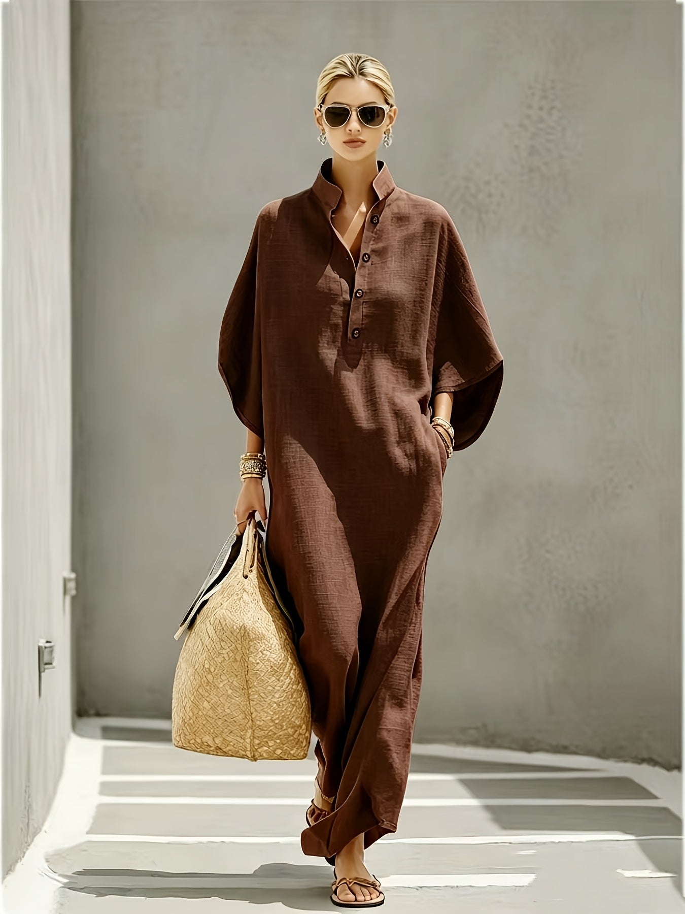 Indie | Soft Linen Kaftan Dress