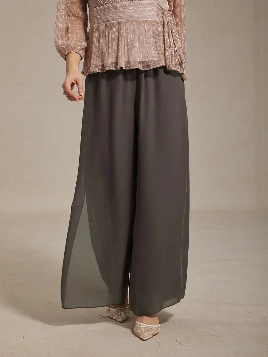 Grisandra | Chiffon Split Leg Pants