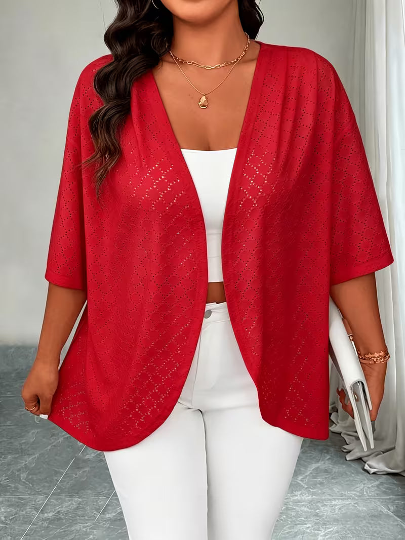 Sienna | Eyelet Knit Open-Front Cover-Up