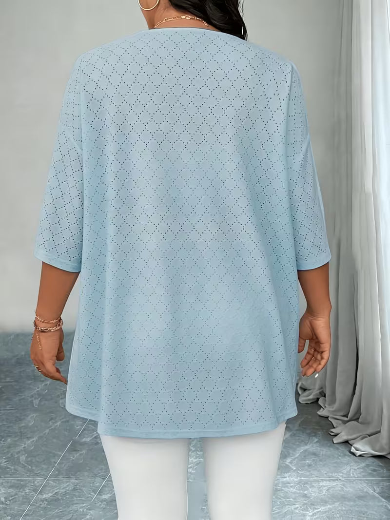 Sienna | Eyelet Knit Open-Front Cover-Up