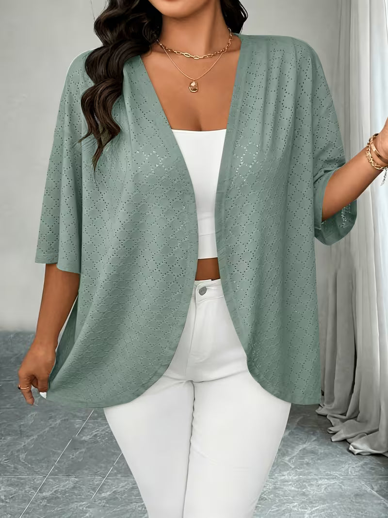 Sienna | Eyelet Knit Open-Front Cover-Up