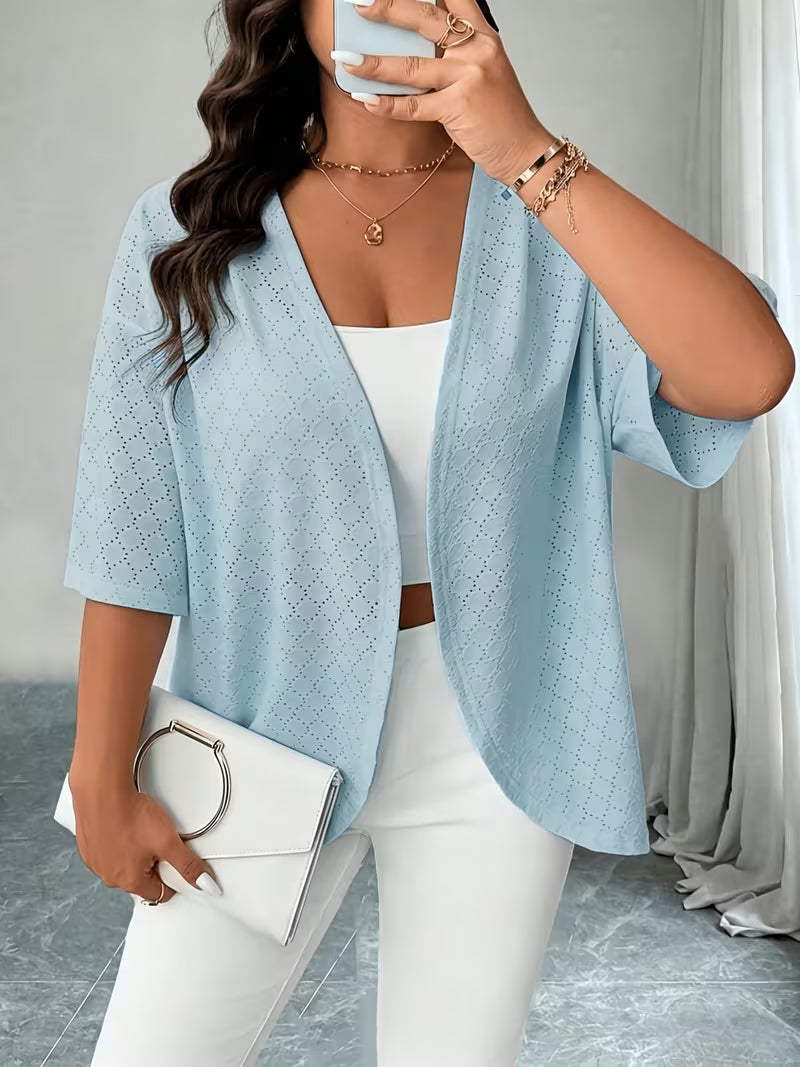 Sienna | Eyelet Knit Open-Front Cover-Up