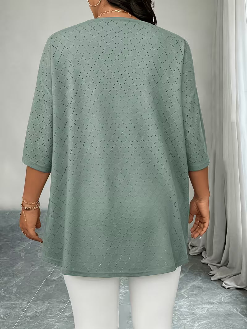 Sienna | Eyelet Knit Open-Front Cover-Up