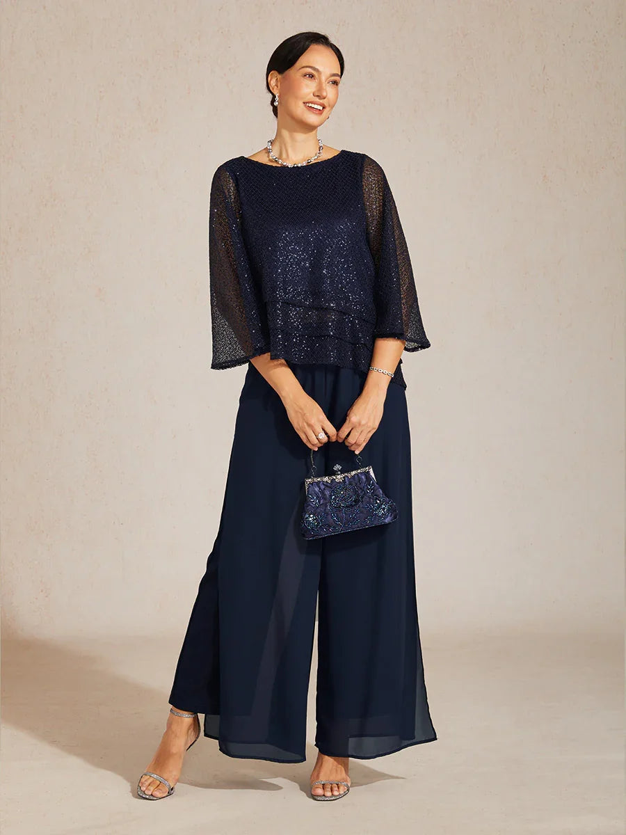 Ivorelle | Chiffon Split Leg Pants