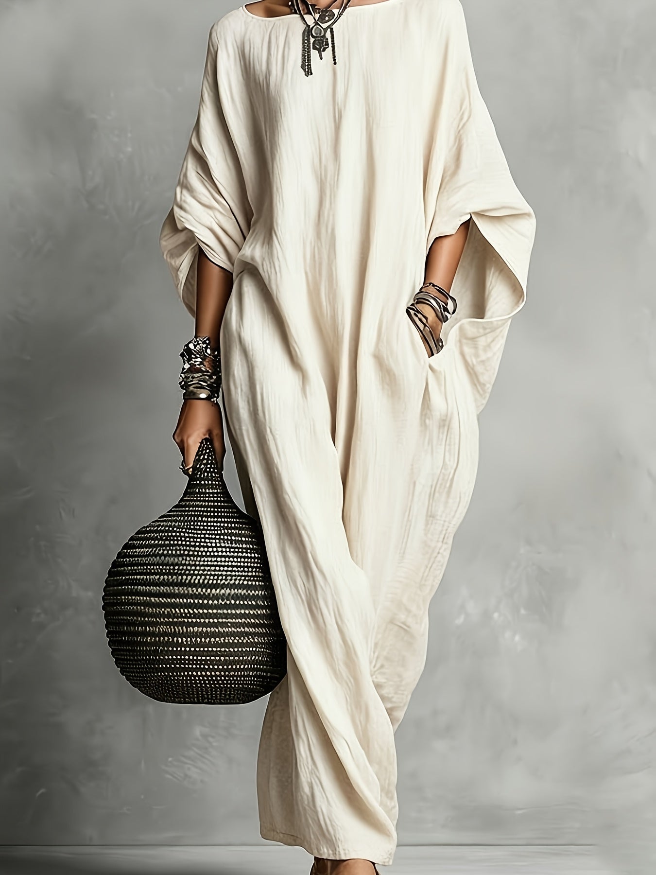Mikayla | Oversized Linen Kaftan Dress
