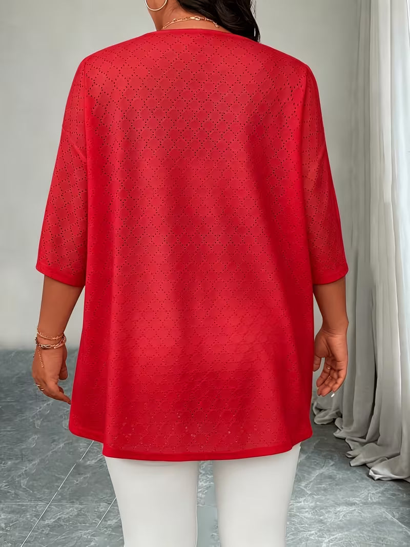 Sienna | Eyelet Knit Open-Front Cover-Up