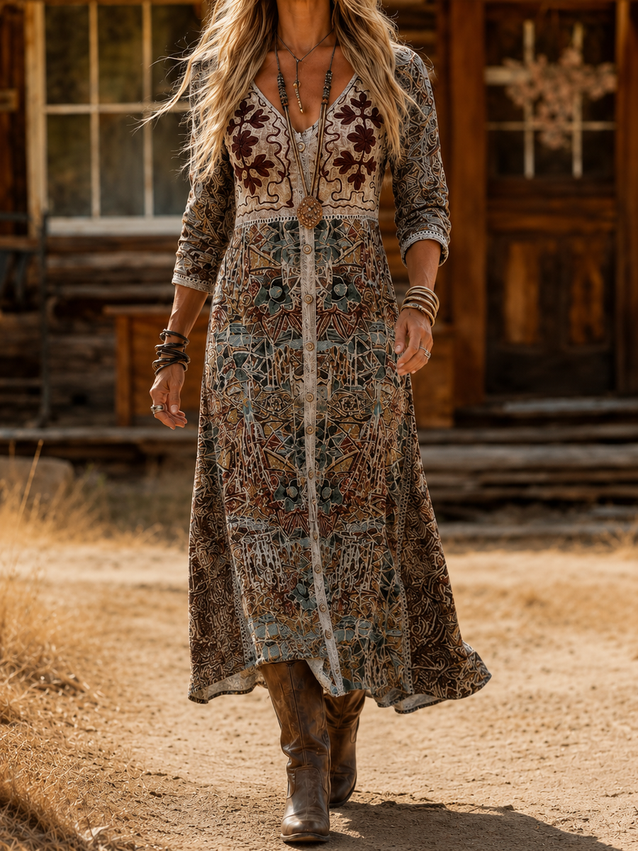 Corisandra | Vintage Bohemian Autumn Dress