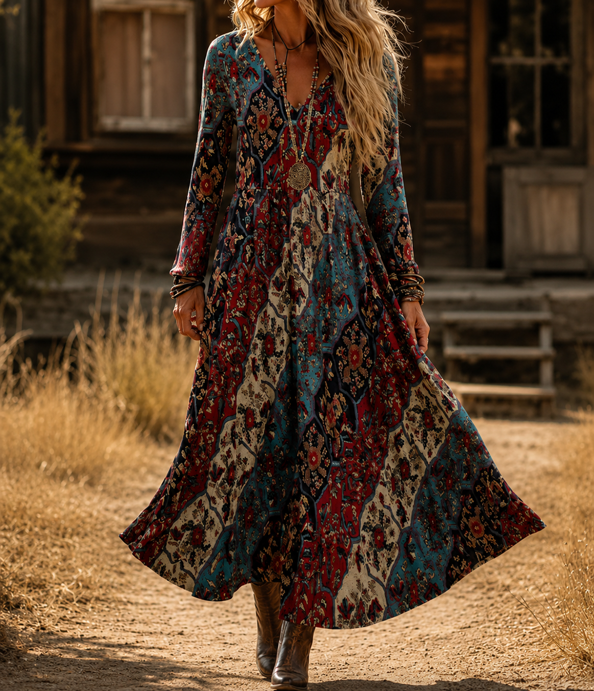 Aramina | Vintage Bohemian Autumn Dress