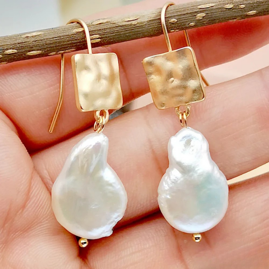 Sage | Antique Freshwater Pearl Earrings