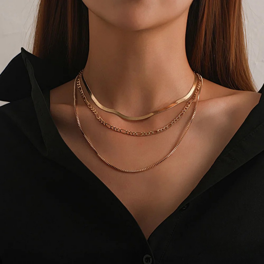 Elia | Vintage 3-Piece Layered Necklace