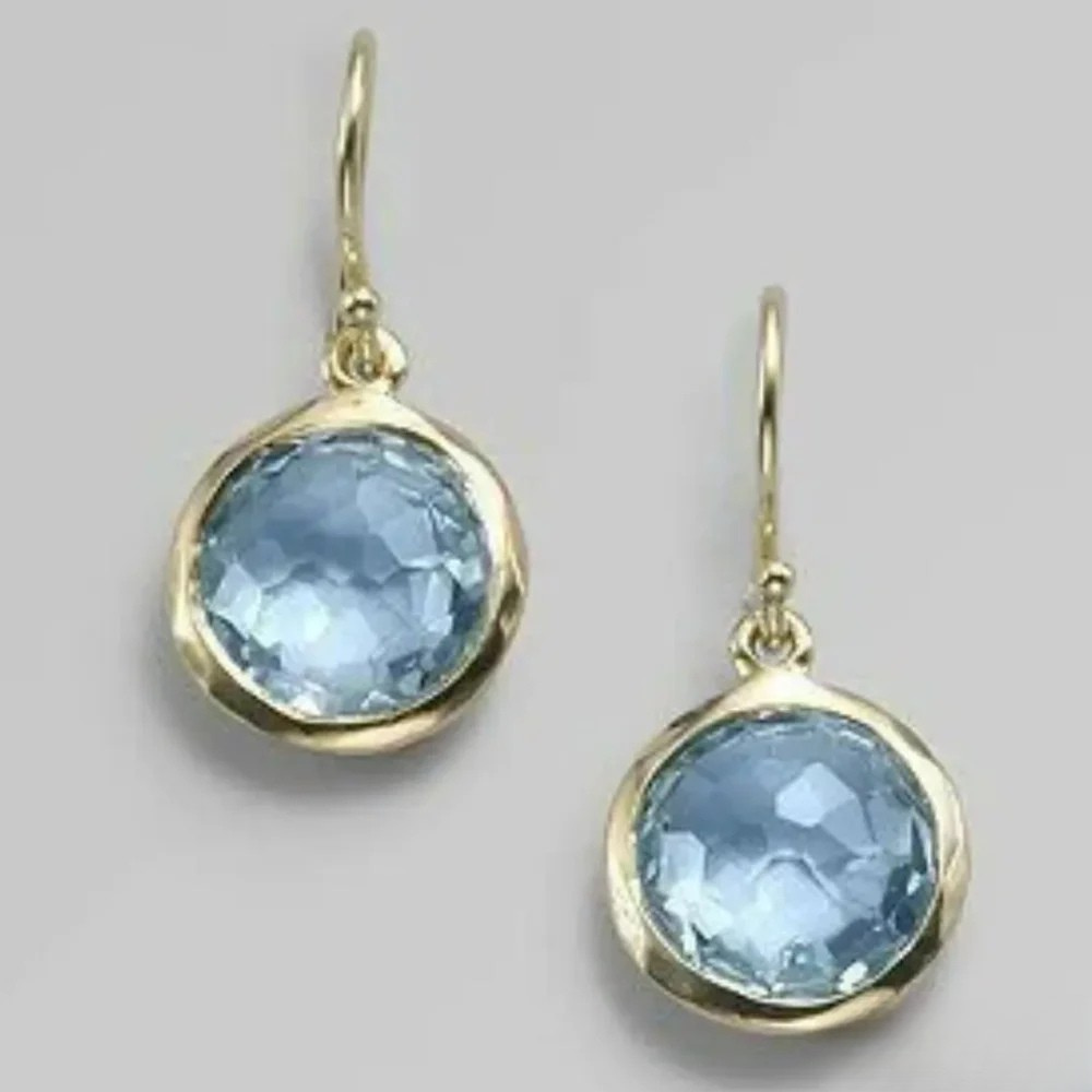 Sylvie | Retro Blue Earrings with Inlay