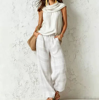 Florence | Ivory Linen Vest & Pants Set