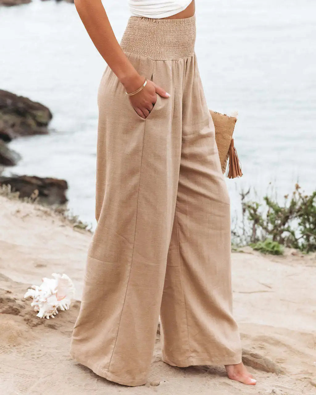 Farrow | Wide Leg Elastic Waist Pants