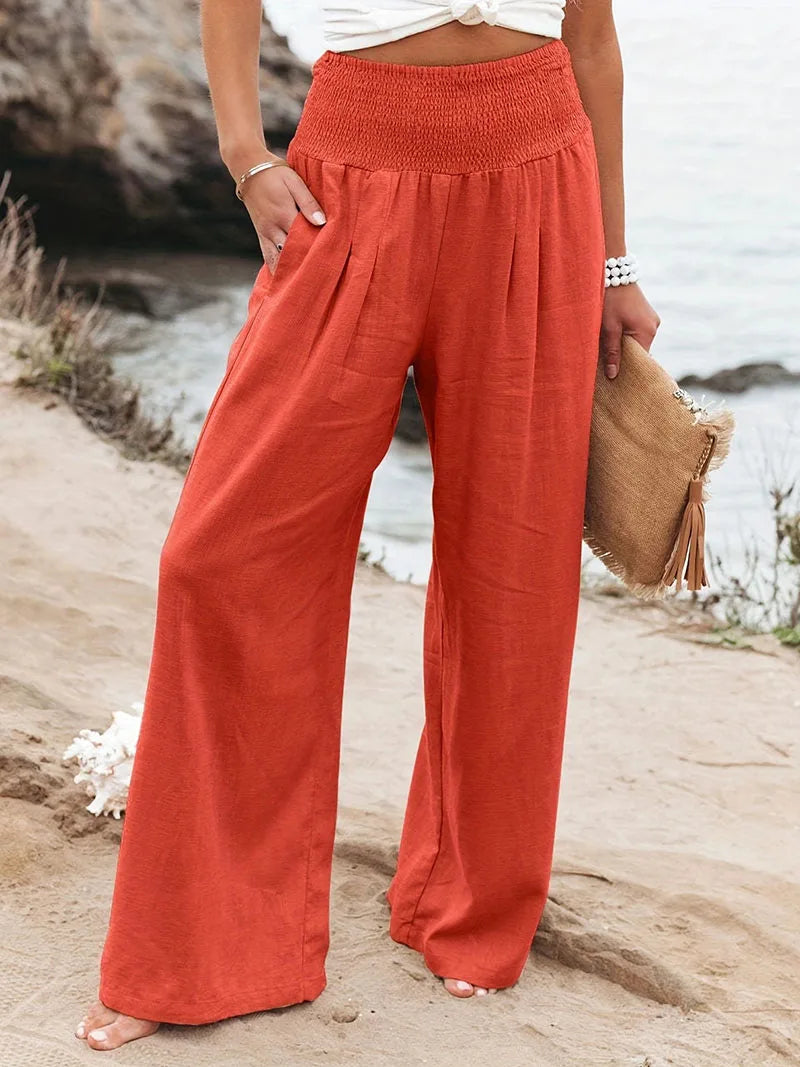 Ysabeau | Wide Leg Elastic Waist Pants