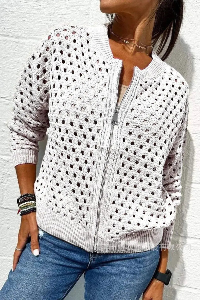 Blanchette | Zip Front Knitted Cardigan