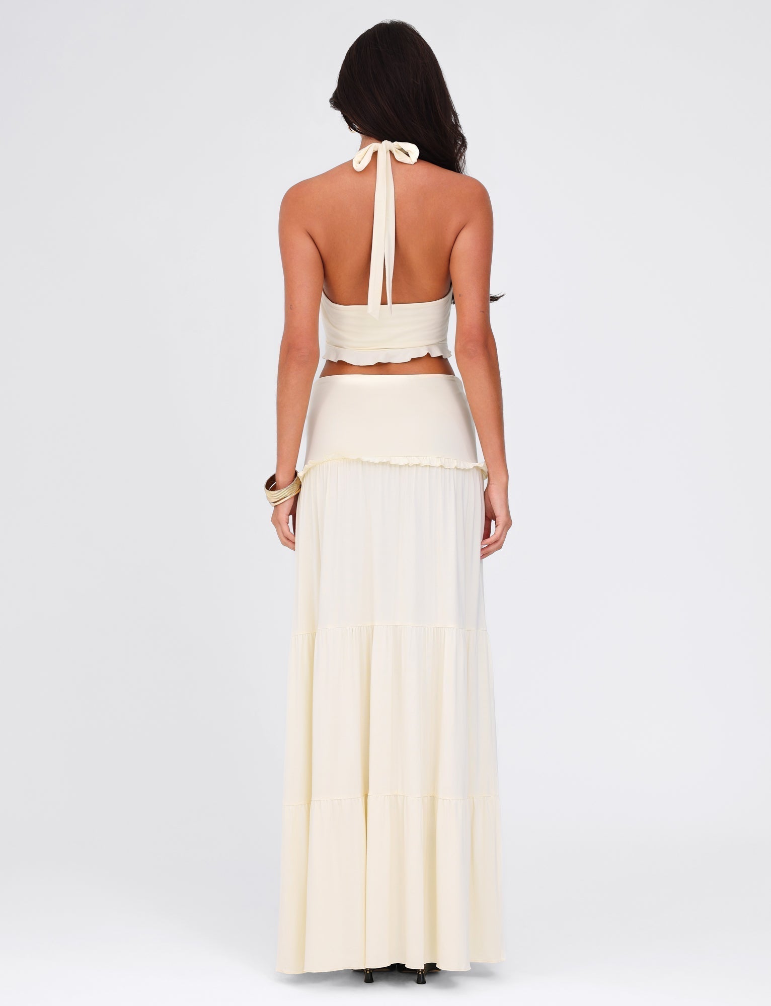 Serenity Chic | Ruched Ruffle Two-Piece Skirt Set
