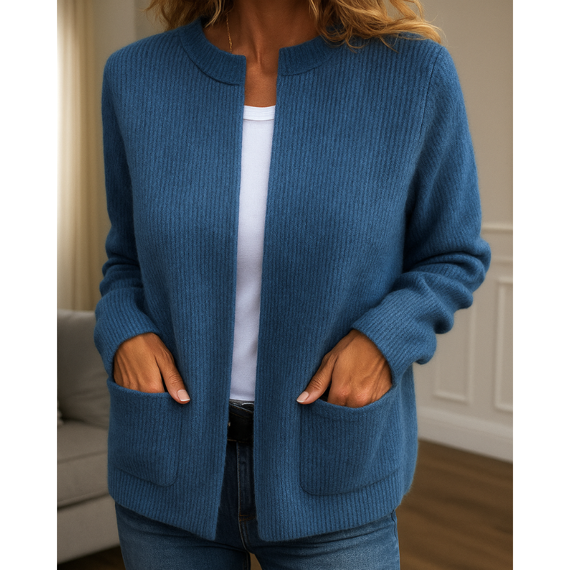 Cobaltine | Relaxed V-Neck Cardigan