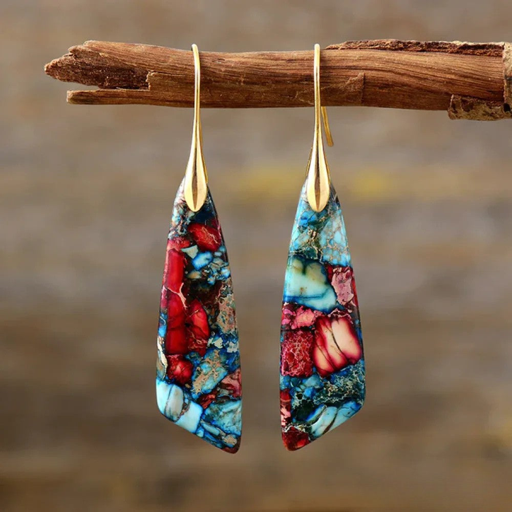 Faye | Retro Colorful Stone Earrings
