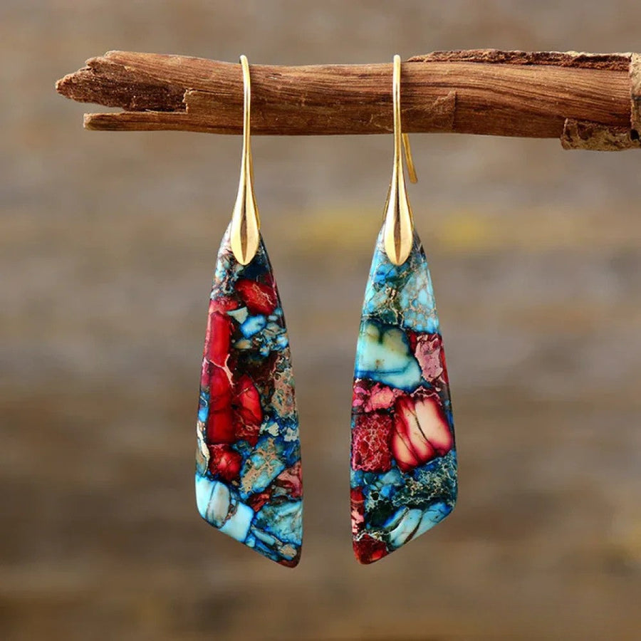 Faye | Retro Colorful Stone Earrings