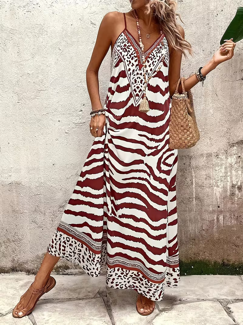Sahara | Animal Print Cami Maxi Dress