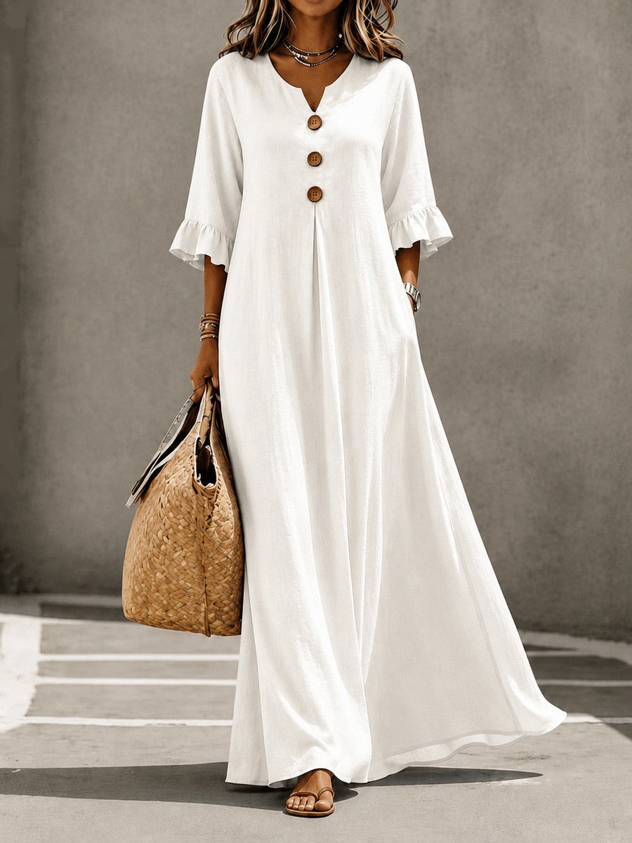 Ivorette | Linen Casual Maxi Dress