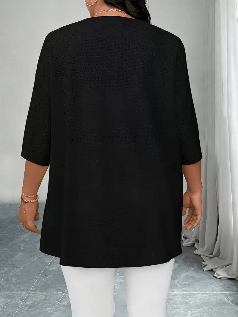 Sienna | Eyelet Knit Open-Front Cover-Up