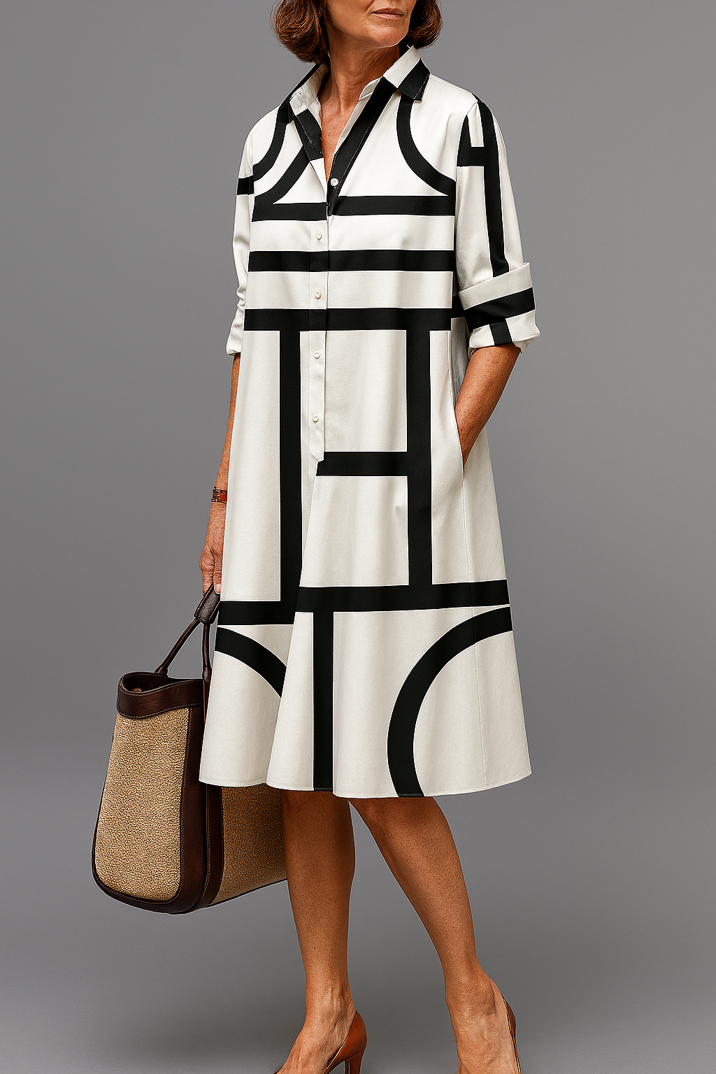 Billie | Two-Tone Midi Dress