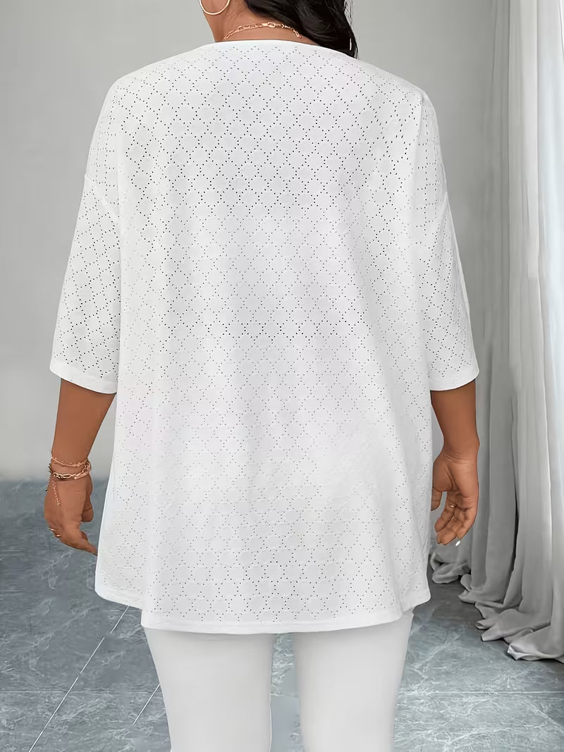 Sienna | Eyelet Knit Open-Front Cover-Up