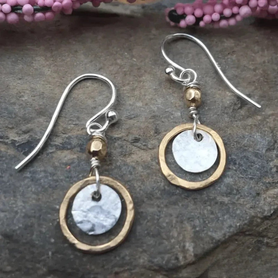 Juniper | Antique Gold and Silver Hoop Rings