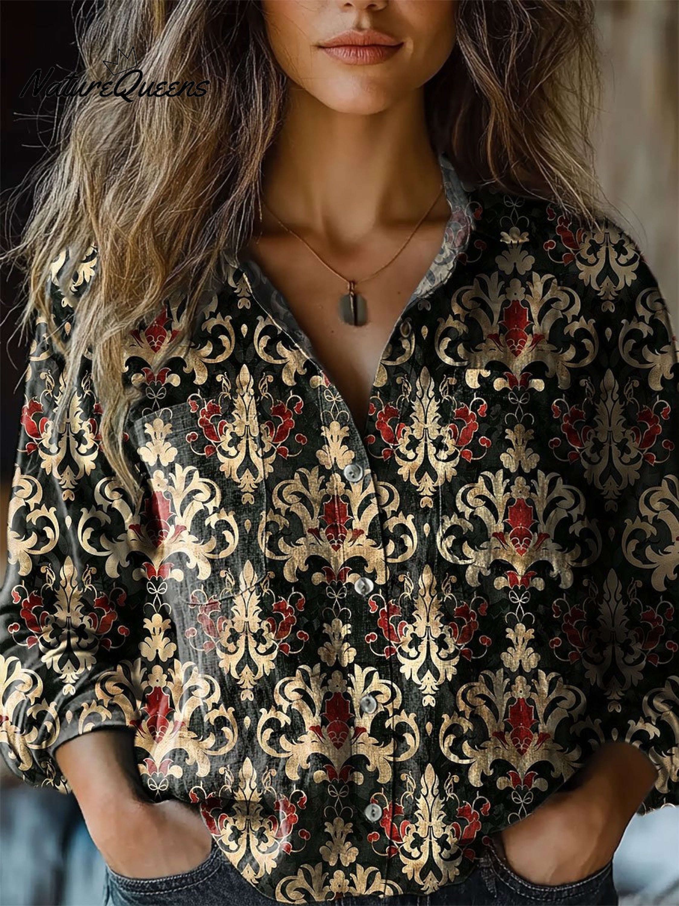 Langdale | Retro Bloom Long Sleeve Blouse