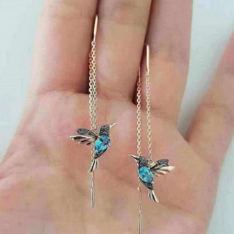 Nael | Hummingbird Earrings with Enamel and Zirconia